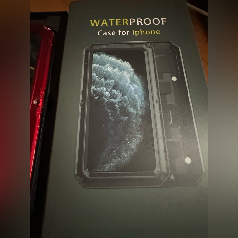 Waterproof iPhone Case in Black/Red